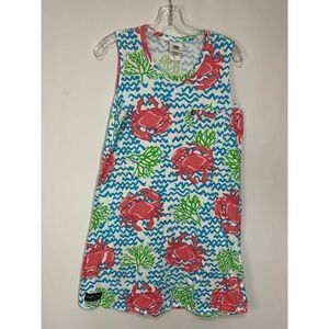 Simply Southern Women's Crab Tank Dress Beach Swimsuit Cover Up Multicolor M/L